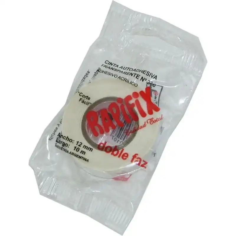 CINTA ADHESIVA RAPIFIX D/FAZ 12mm x 10 Mts
