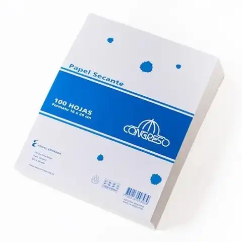 PAPEL SECANTE CORTADO CONGRESO 100 HS. 16X20