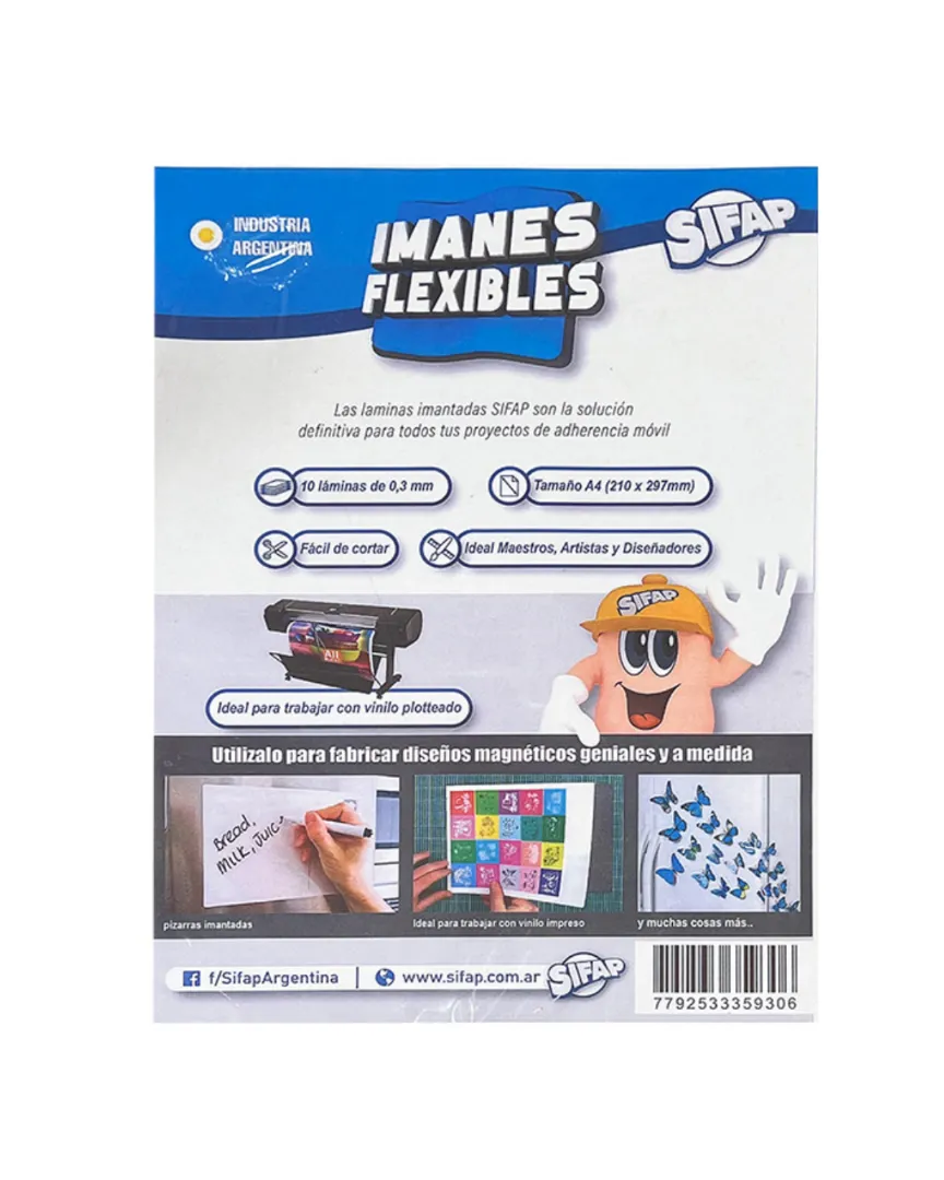 IMAN SIFAP LAMINA FLEXIBLE A4 X 0.3 MM X 10 UNID.