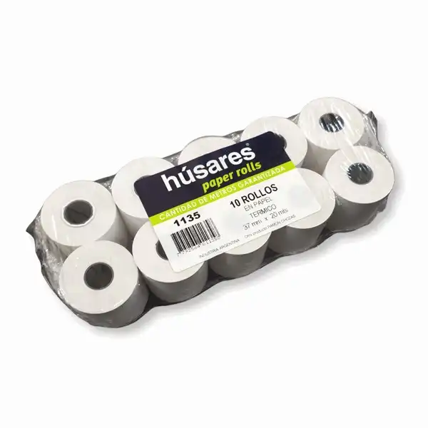 ROLLO TERMICO HUSARES 37X20 PAQ.X 10