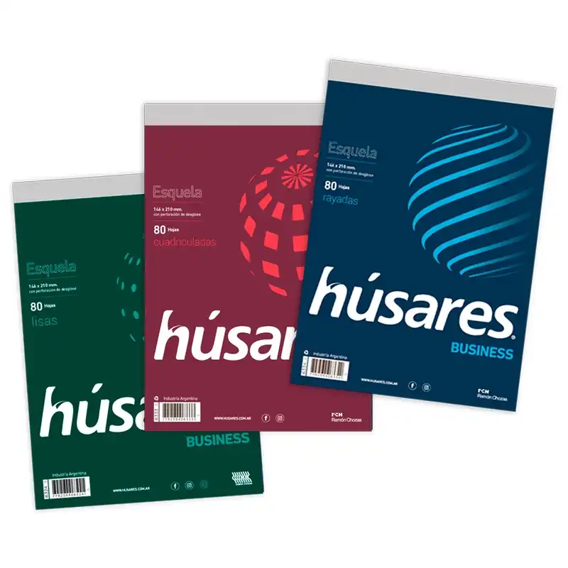 BLOCK HUSARES BUSINESS ESQUELA 80 HS CUADRO PUNTILLADO