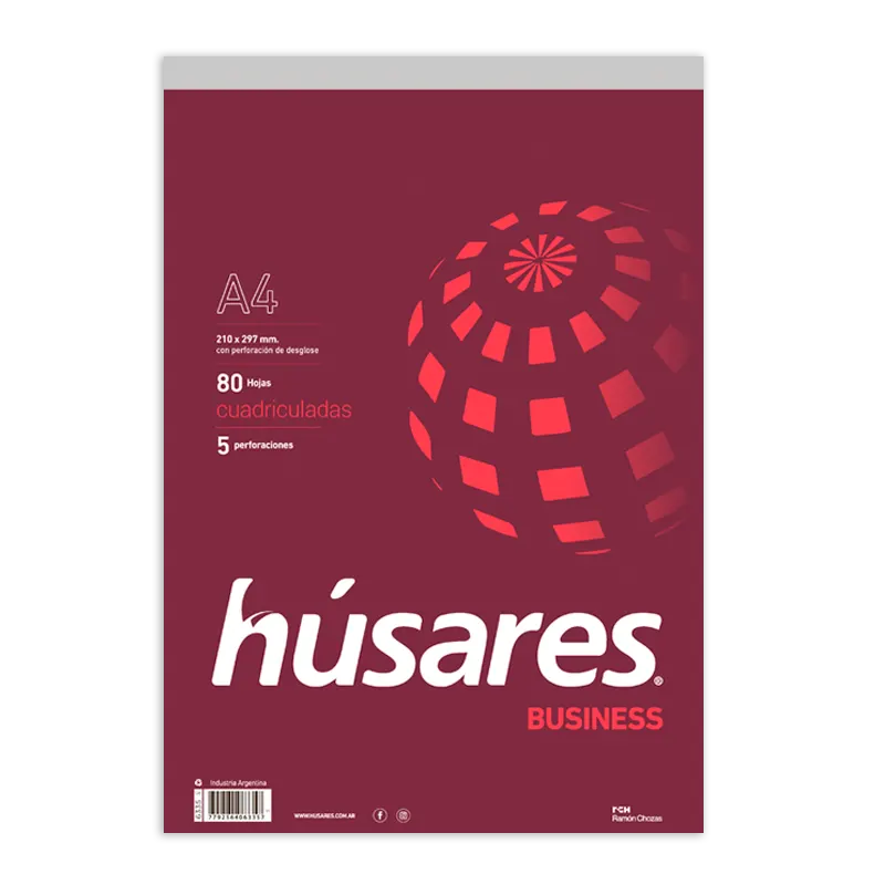 BLOCK HUSARES BUSSINES A4- 80 HS CUADRO PUNTILLADO