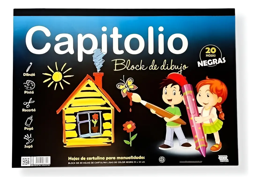 BLOCK DE DIBUJO N6 NEGRO 44X31 CAPITOLIO
