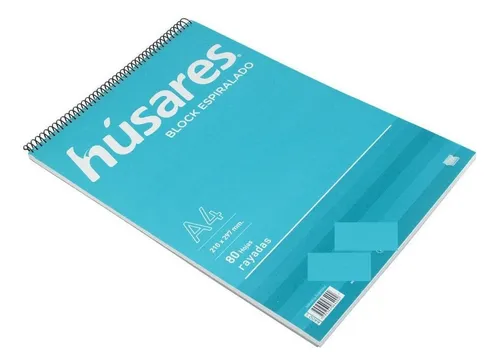BLOCK HUSARES A4 C/ESPIRAL RAYADO
