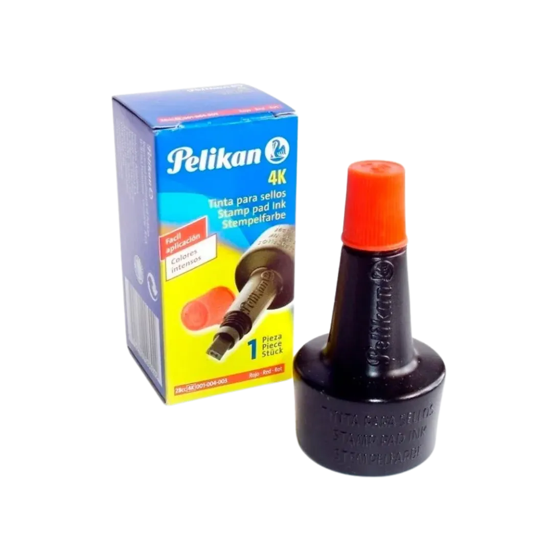 TINTA P/SELLO PELIKAN 4K X 28CC ROJO