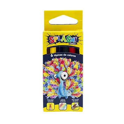 LAPIZ COLOR SPLASH X 6 CORTO