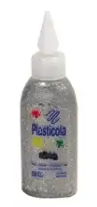 ADHESIVO PLASTICOLA GLLITER X 40 PLATA