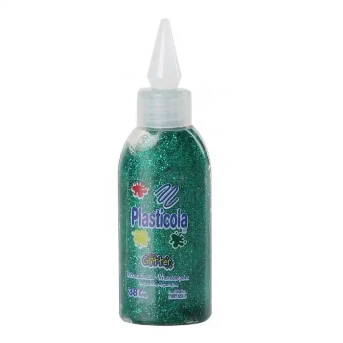 ADHESIVO PLASTICOLA GLITTER X 40 VERDE