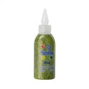 ADHESIVO PLASTICOLA GLITTER X 40 VERDE OLIVA