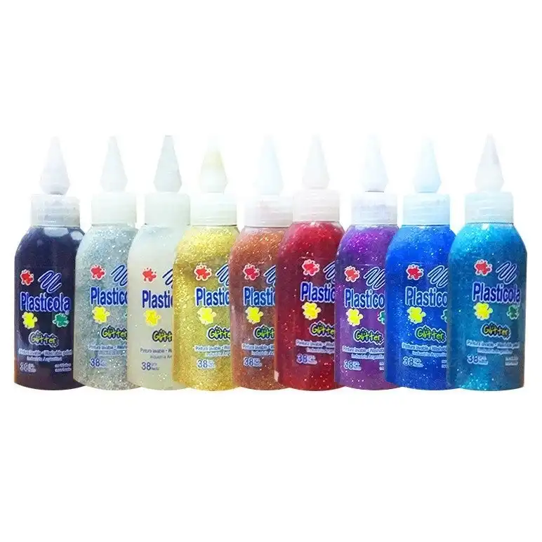 ADHESIVO PLASTICOLA GLITTER X 40 SURTIDO