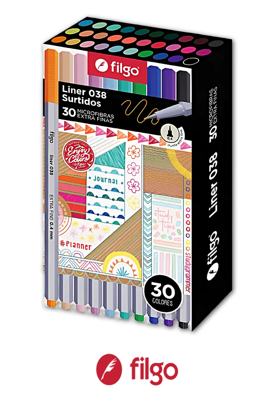 MICROFIBRA FILGO LINER 038 0.4 SURTIDO ESTUCHE IMANTADO X30