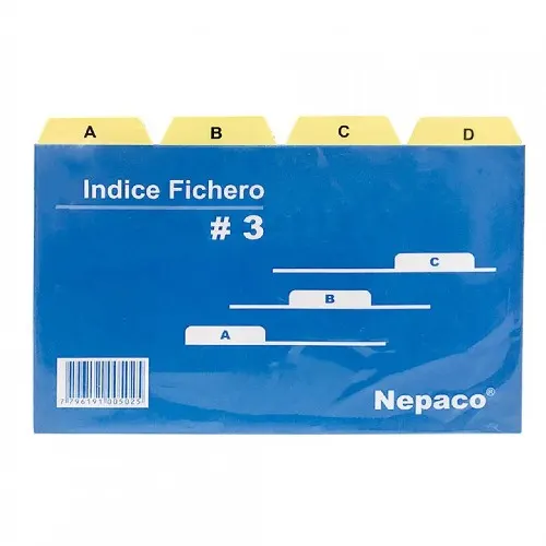 INDICE BROPACO P/FICHERO N 3 PAQ X 1 JUEGO