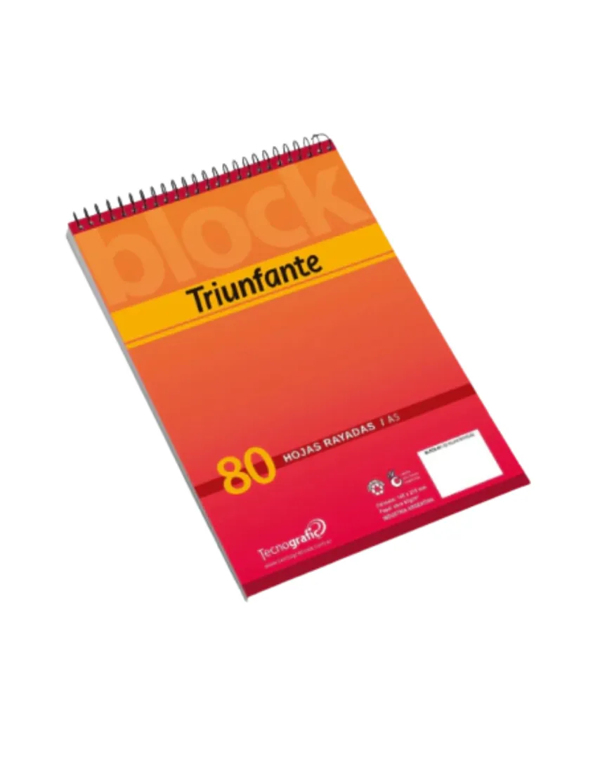 BLOCK C/ESP TRIUNFANTE  A5 X 80 RAY.