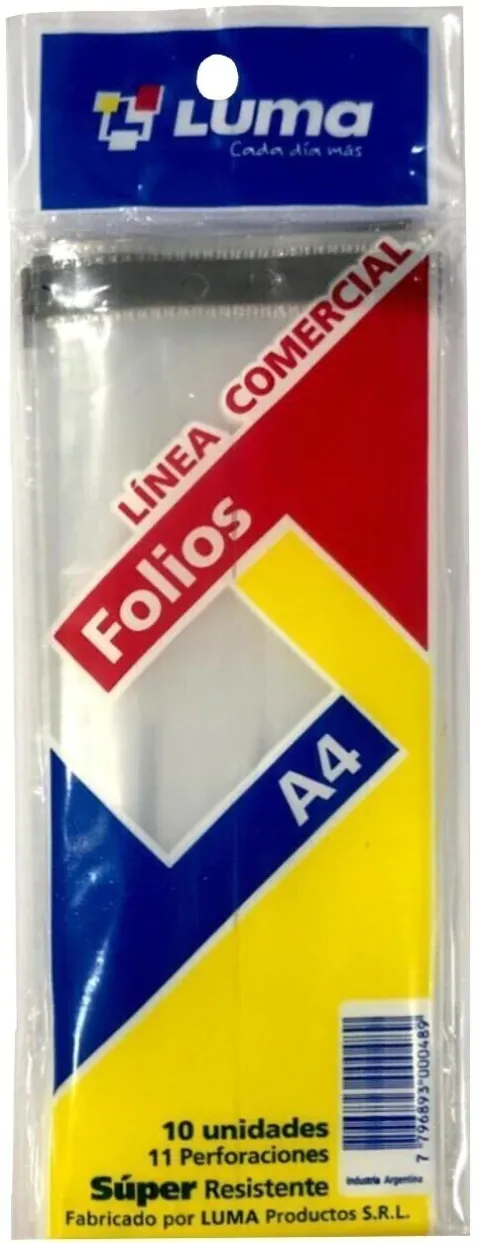 FOLIO LUMA A4 REFORZADO x 10 unid
