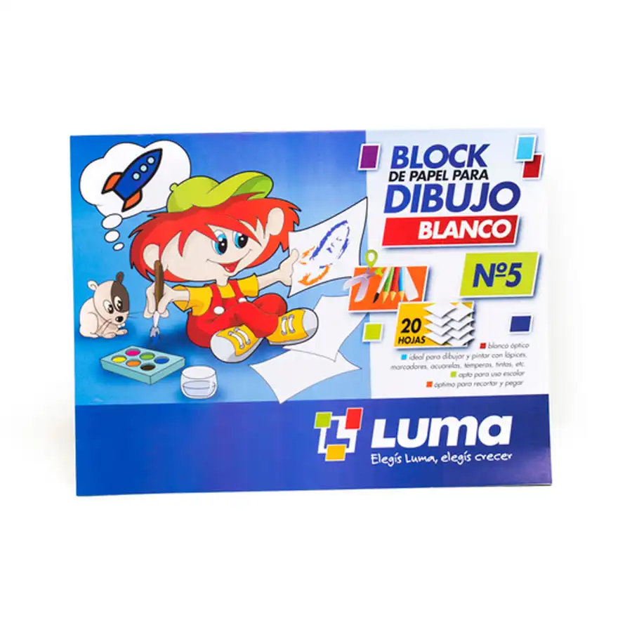 BLOCK DE DIBUJO LUMA N5 BLANCO