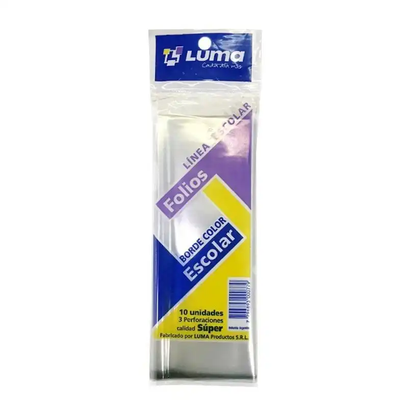 FOLIO LUMA ESCOLAR X 10 C/BORDE