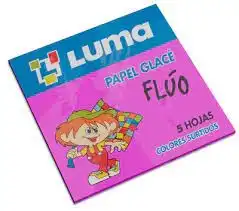 PAPEL GLACE FLUO LUMA X 5