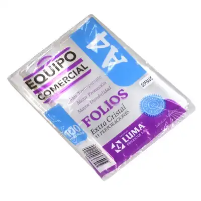 FOLIO LUMA A4 EXTRA CRISTAL GOFRADO x 100