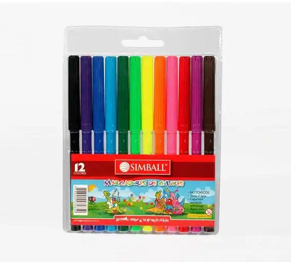 MARCADOR SIMBALL ESCOLAR X 10