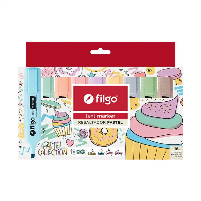 RESALTADOR FILGO TEXT PASTEL X 18