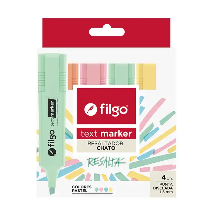RESALTADOR FILGO PASTEL X 4
