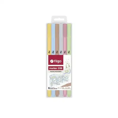 MARCADOR FILGO PASTEL RETRO X 6