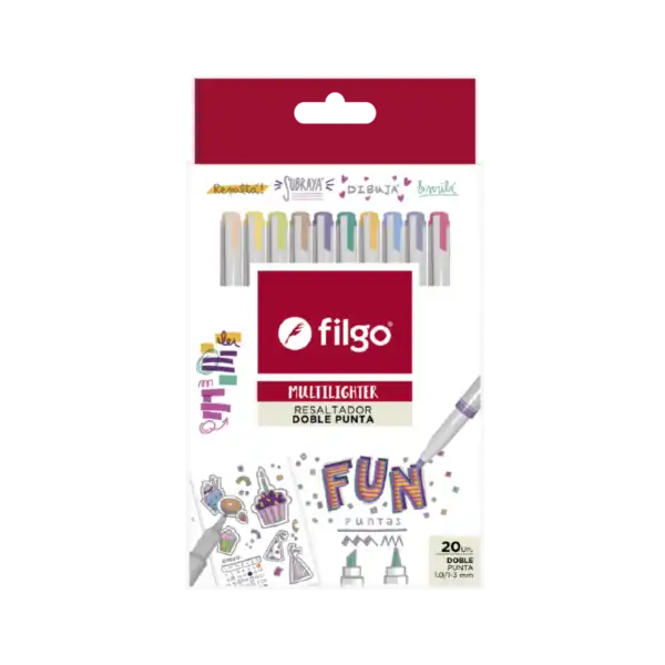RESALTADOR FILGO DOBLE PUNTA X 20 FUN
