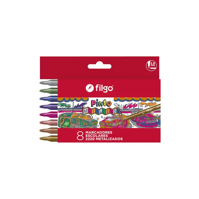 MARCADOR FILGO METALIZADO X 8 2220