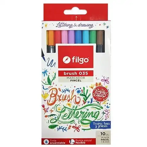 MARCADOR FILGO BRUSH 035 P. PINCEL X 10