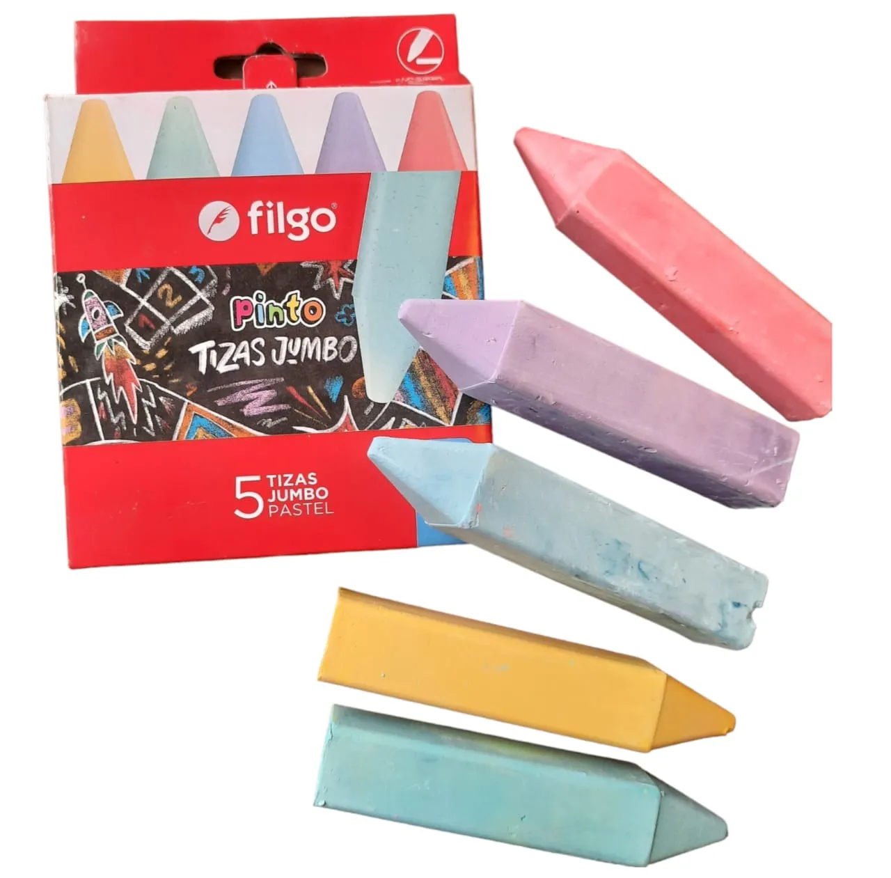 TIZA FILGO JUMBO PASTEL EST X5