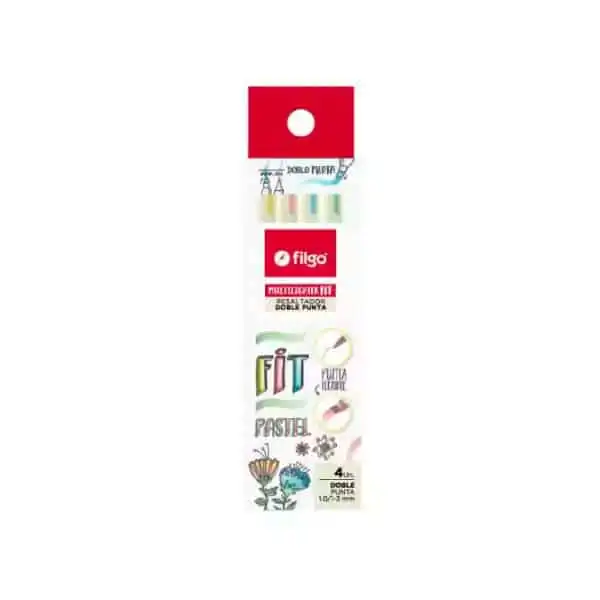 RESALTADOR FILGO DOBLE P. X 4 FIT PASTEL