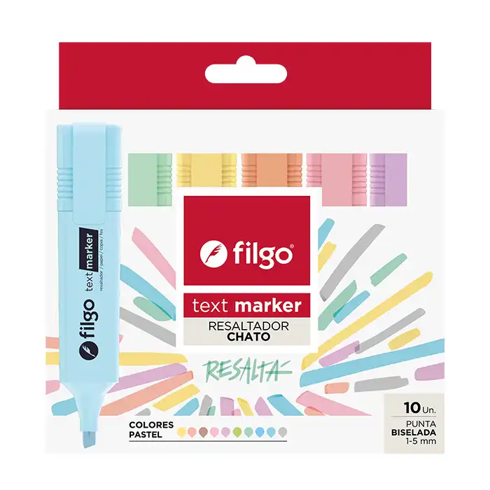 RESALTADOR FILGO TEXT X 10 PASTEL