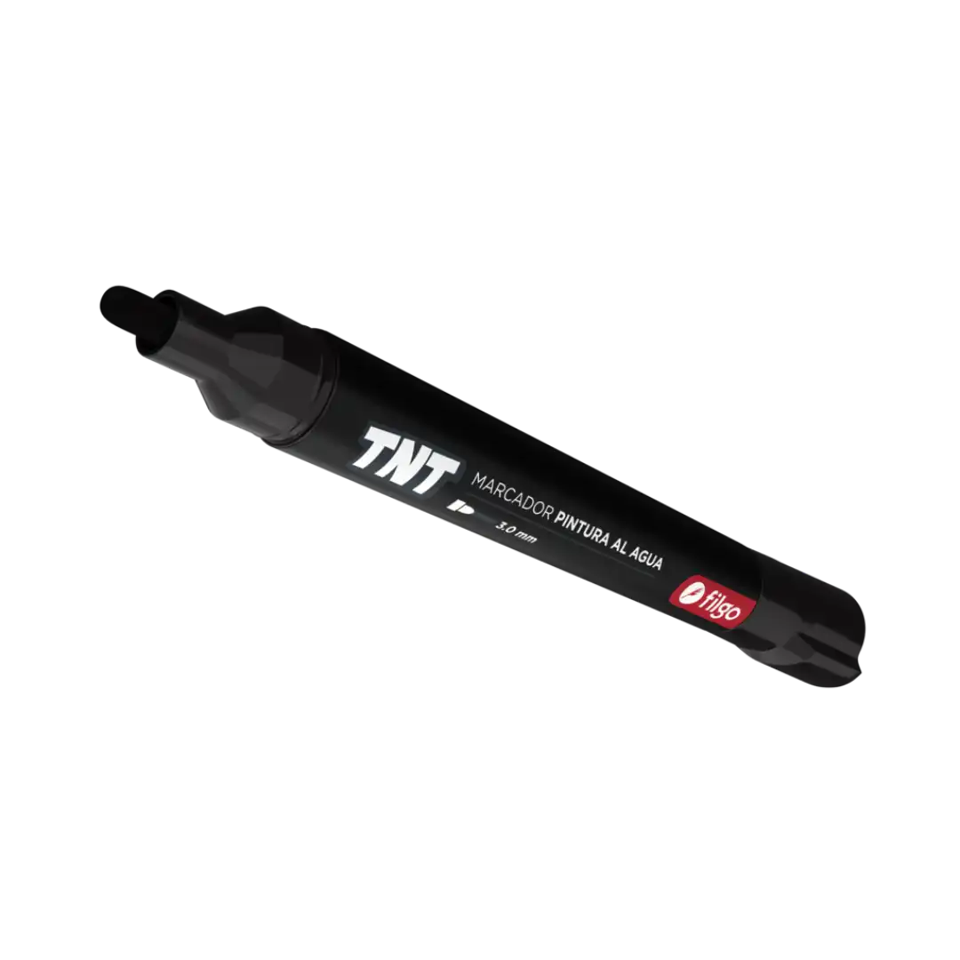 Marcador Filgo Pintura Al Agua Tnt X6 C/u Trazo Medio NEGRO
