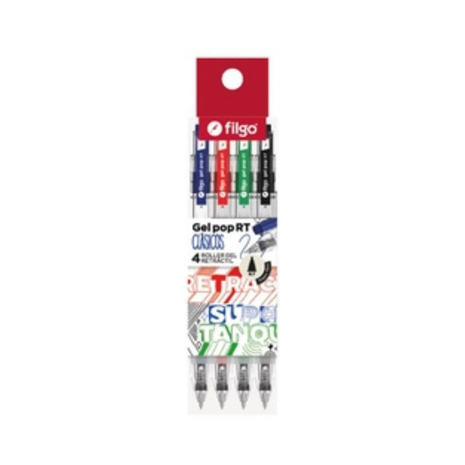 BOLIGRAFO ROLLER FILGO GEL POP RT 0.7 SURTIDO EST X4