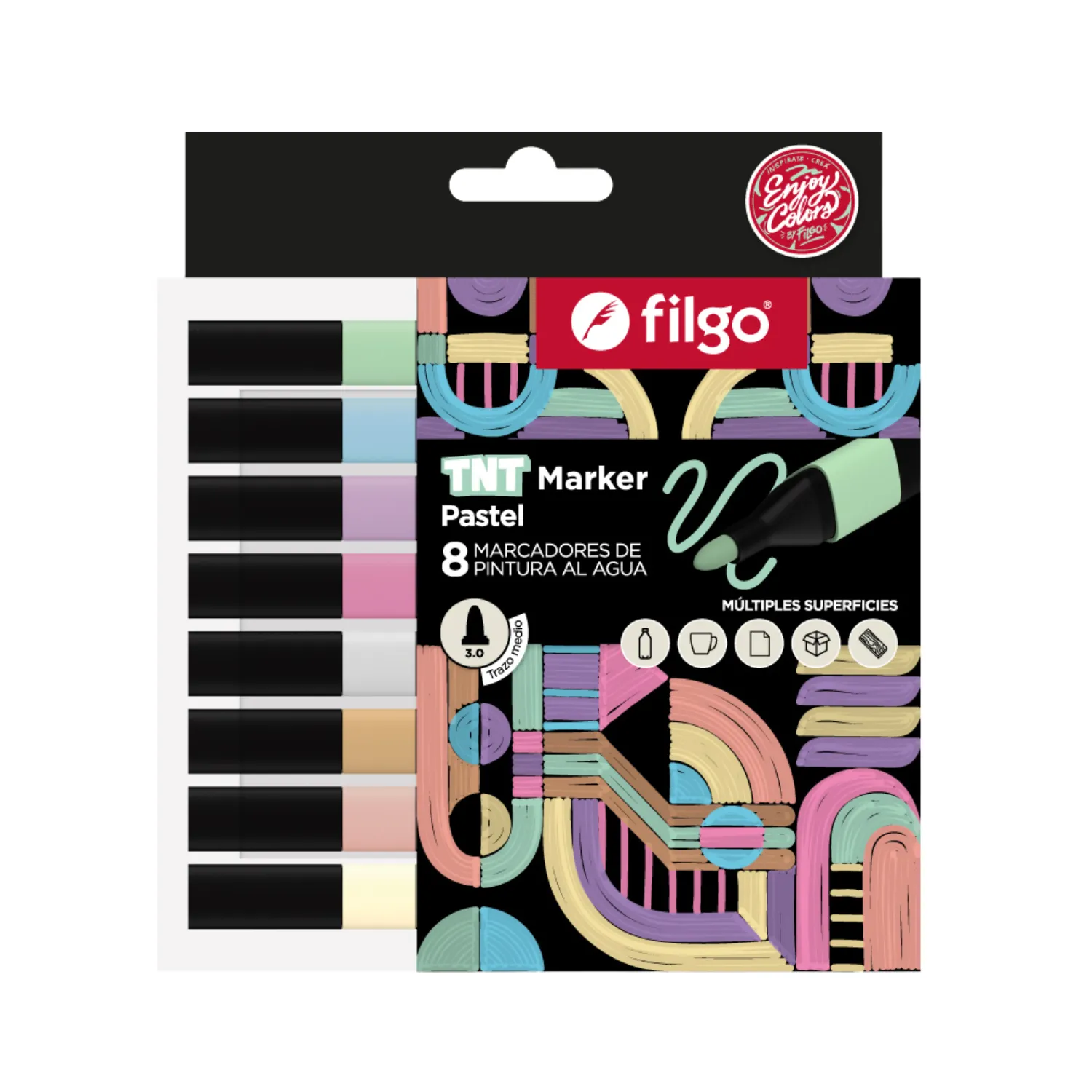 MARCADOR FILGO TNT MARKER PASTEL EST X8