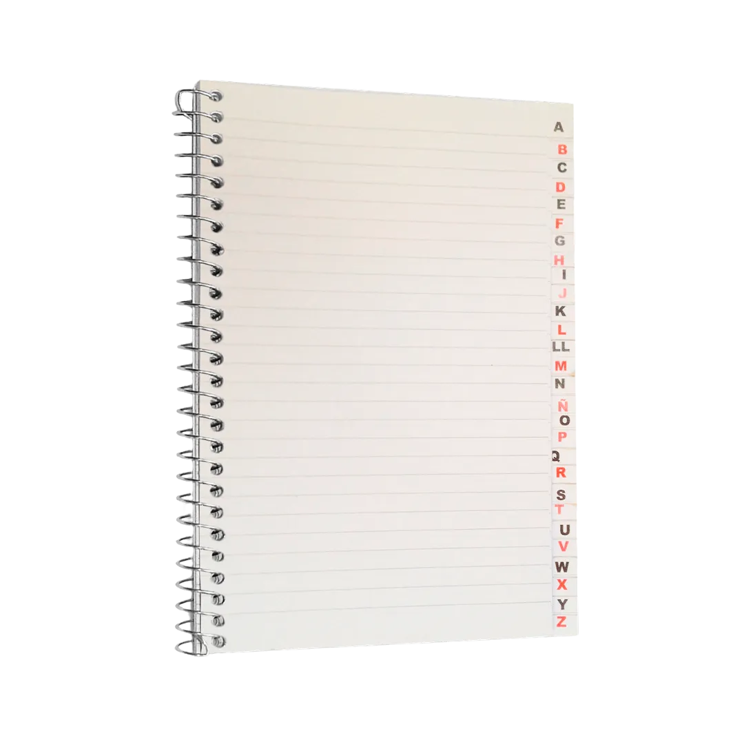 CUADERNO C/INDICE C/ESPIRAL 50HJS
