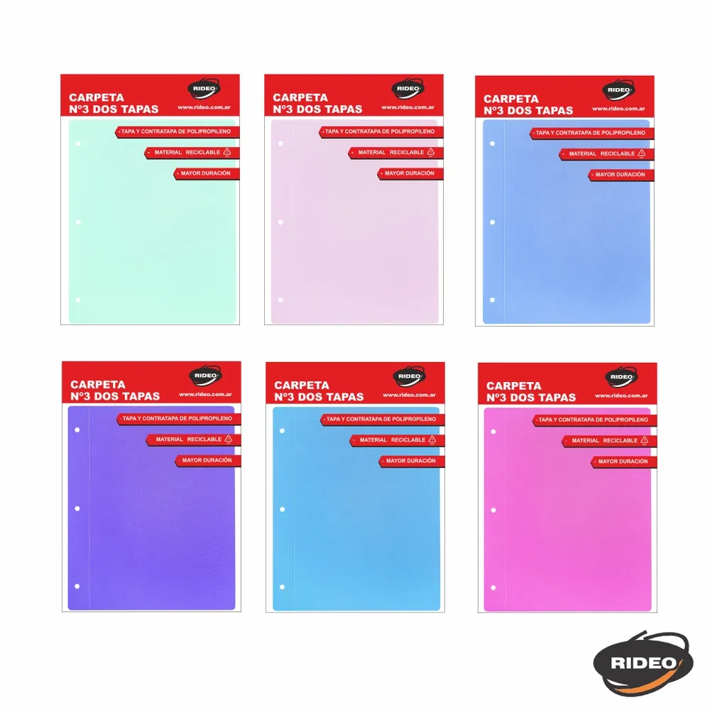 CARPETA N3 RIDEO PVC PASTEL 2803
