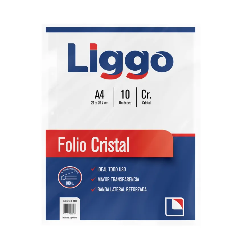 FOLIO LIGGO ESCOLAR CRISTAL X 10