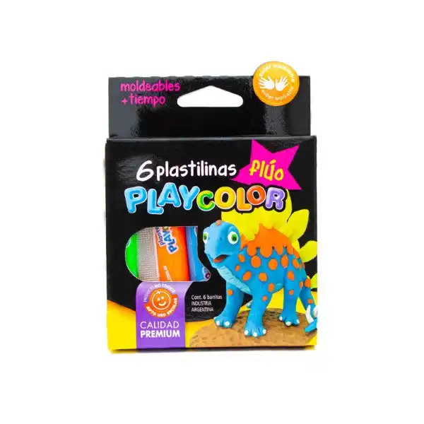 PLASTILINA FLUO X 6 PLAYCOLOR