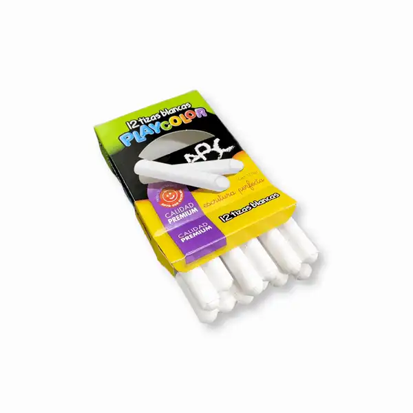 TIZA BLANCA X 12 PLAYCOLOR