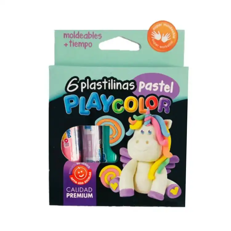 PLASTILINA PLAYCOLOR PASTEL X 6