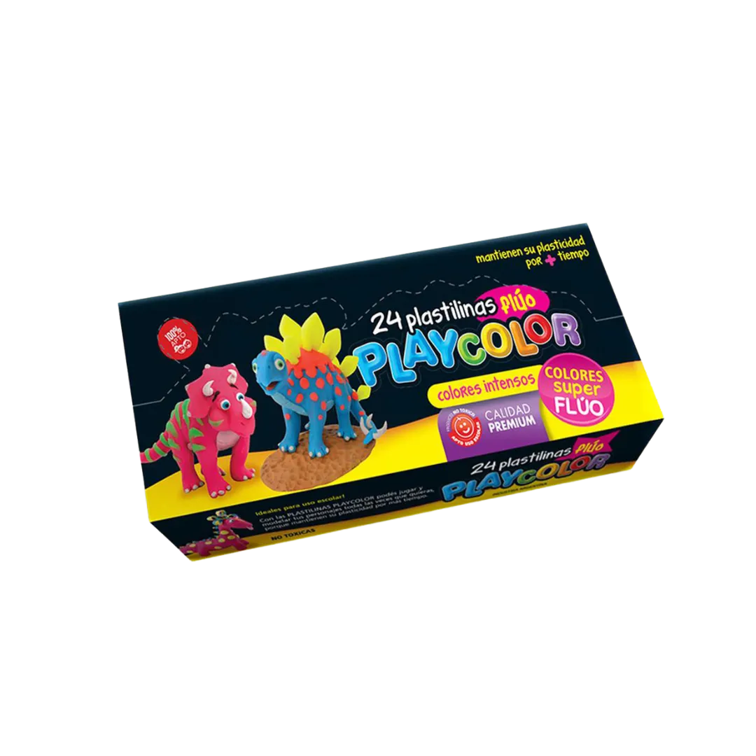 PLASTILINA FLUO X 24 PLAYCOLOR
