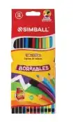 LAPIZ COLOR SIMBALL X 12 LARGOS BORRABLES