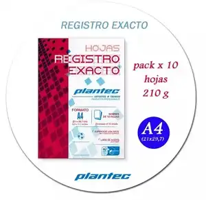 HOJA REGISTRO EXACTO PLATEC A4 210 G 10 HJ