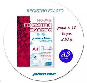 HOJA REGISTRO EXACTO PLANTEC A3 210 G 10 HJ