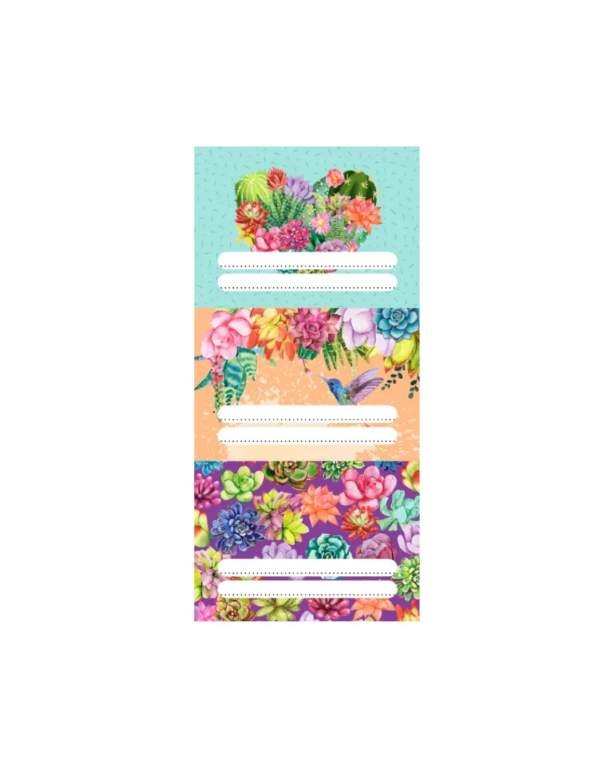 ETIQUETA ESCOLAR P/CUADERNO ONIX X12 FLORAL