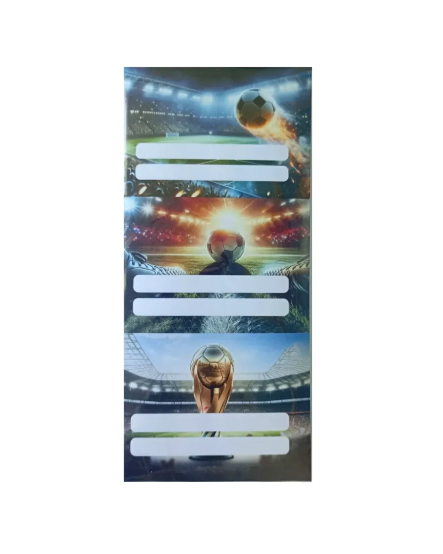 ETIQUETA ESCOLAR P/CUADERNO ONIX X12 FUTBOL