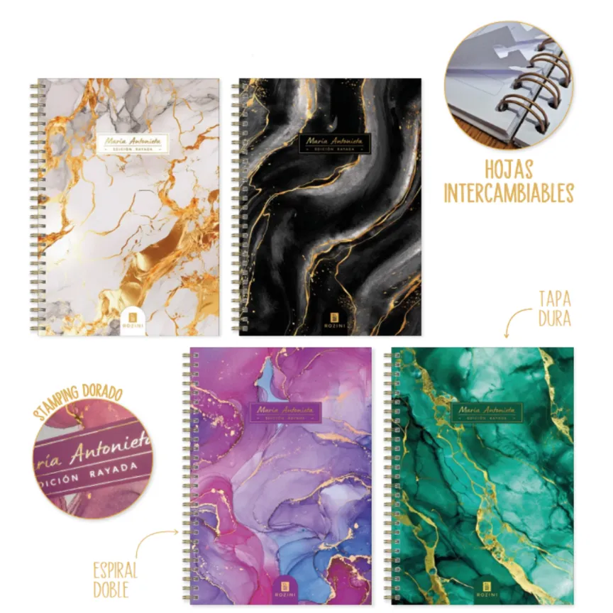 CUADERNO A4 T/D RAY CARRARA HOJAS INTERCAMBIABLES