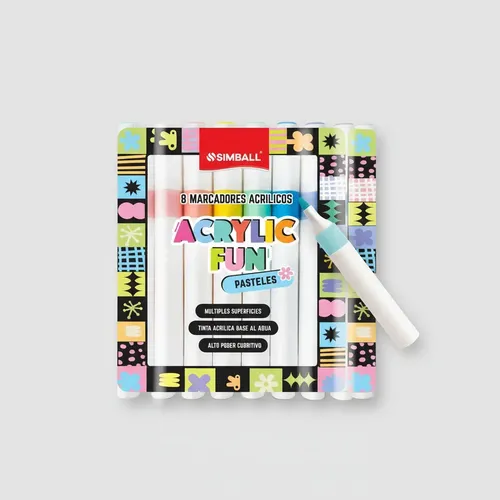 MARCADOR ACRILICO SIMBALL  PASTEL X 8