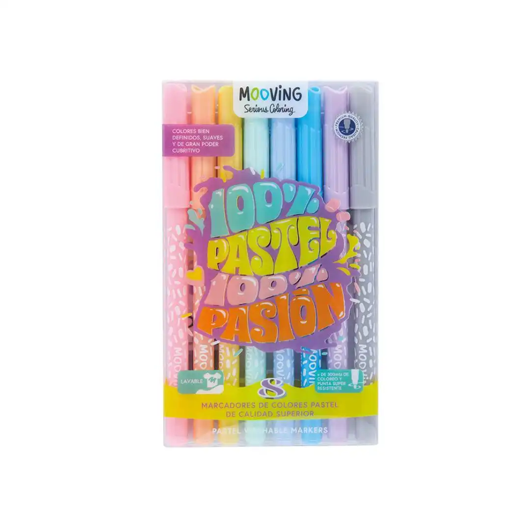 MARCADOR MOOVING PASTEL X 8